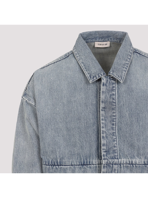 Collar Detail Denim Trucker Jacket