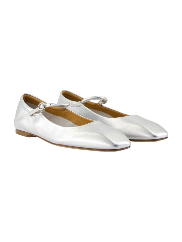 Aeyde Silver Flat Shoes