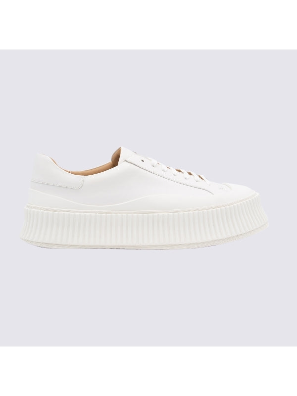 White Leather Platform Sneakers