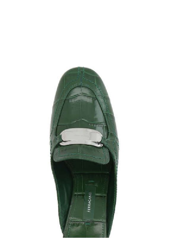 New Vara Croc Embossed Mule Heel