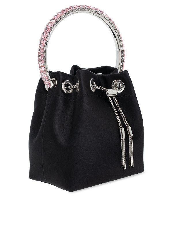 Bonbon Crystal
  Handle Satin Bucket Bag