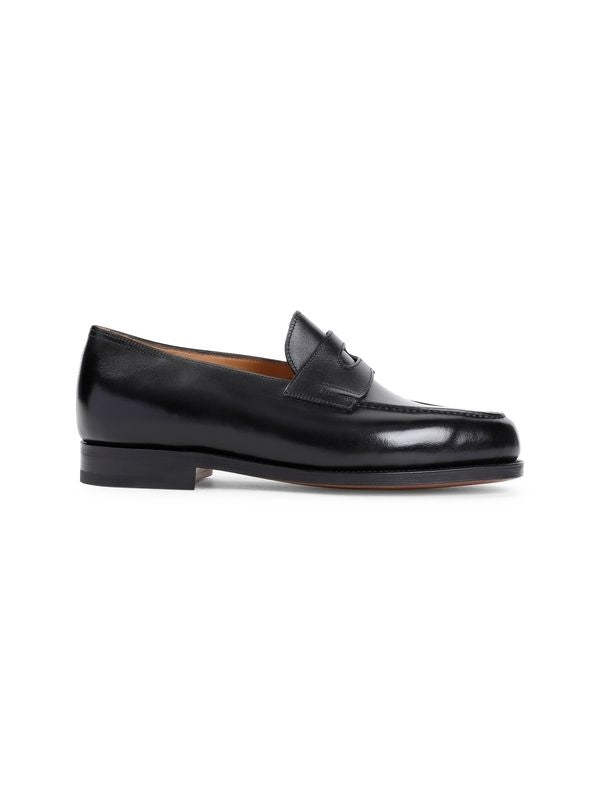 Black Leather Penny Loafers