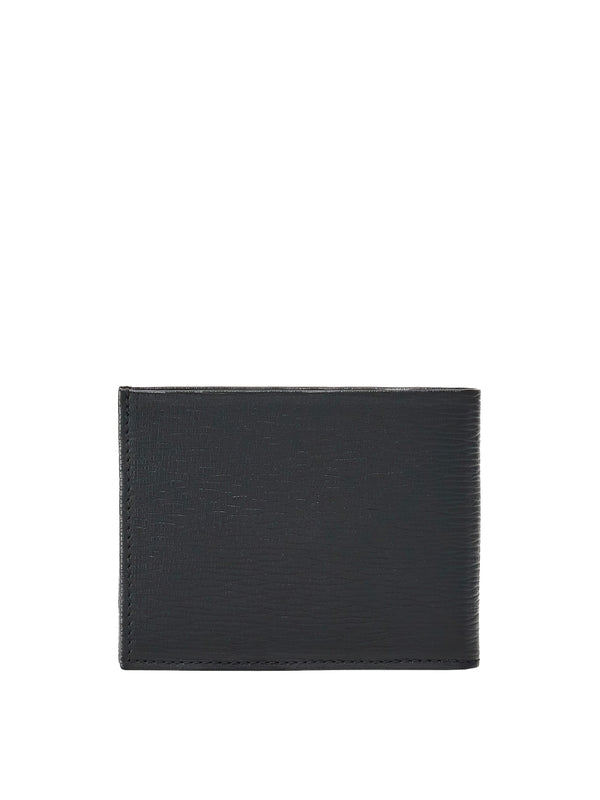 Gancini Metal Logo Calfskin Bifold Wallet