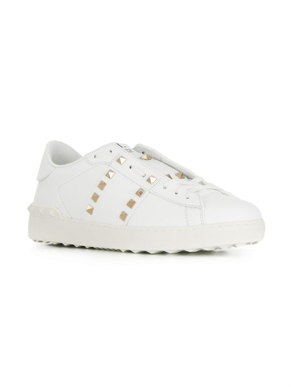 Rockstud Leather Low-Top Sneakers