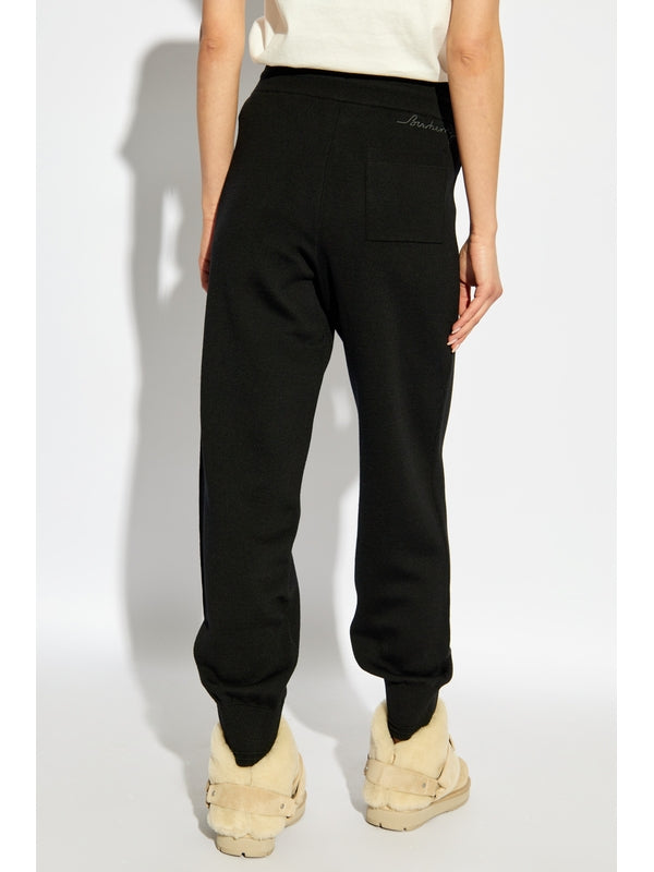 Logo Embroidered Wool Blend Jogger Pants