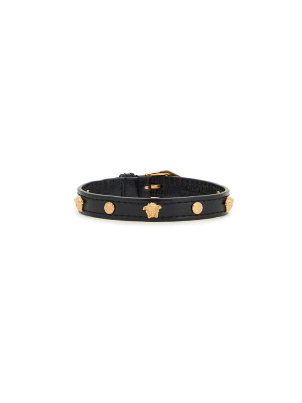 Medusa Stud Leather Bracelet