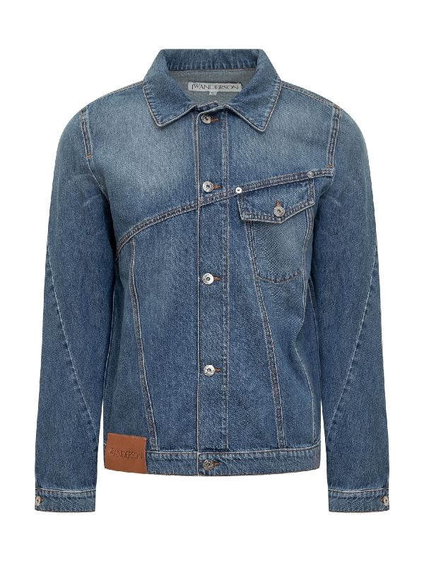 Logo Patch Twist Denim Jacket