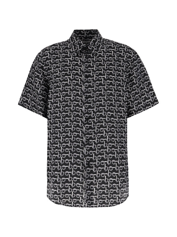 B Printed Silk Short Sleeve
  Shirt