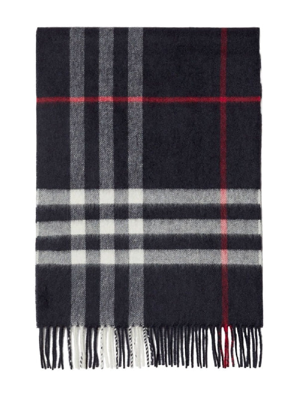 Check Cashmere Fringe Muffler