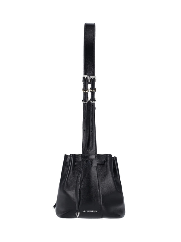 Pumpkin Logo Leather Bucket Bag