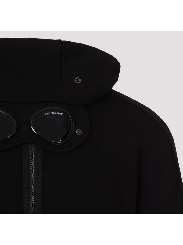 Goggle Detail Cotton Hoodie Zip-Up