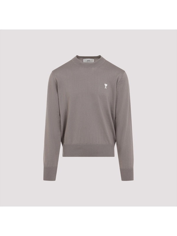 Logo Embroidery Crewneck Wool Knit