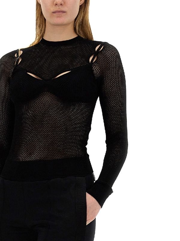 Arrow Cutout Fishnet Top