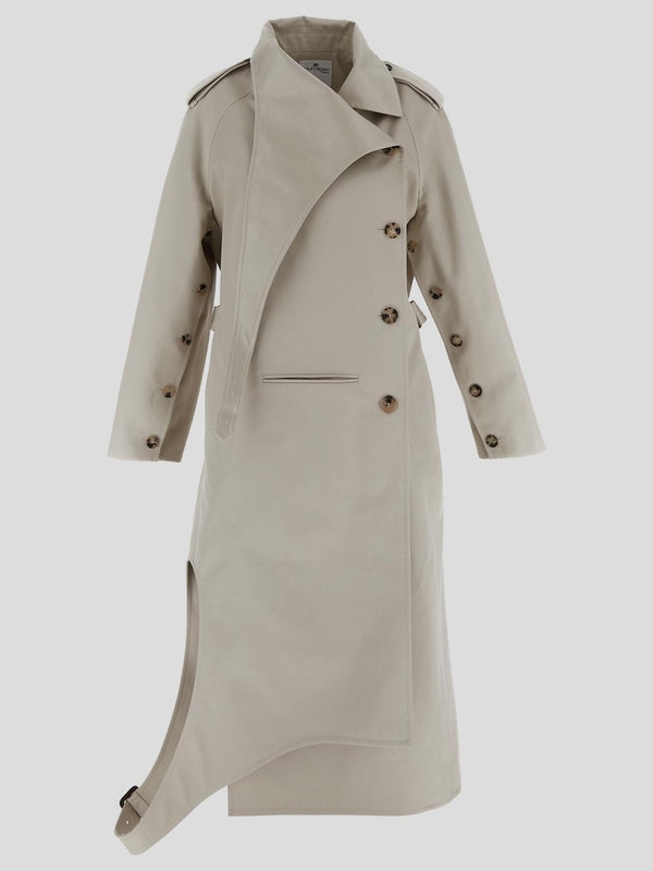 Beige Cotton Trench Coat