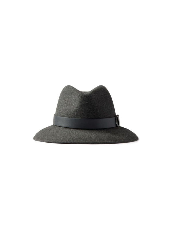 V Logo Wool Fedora