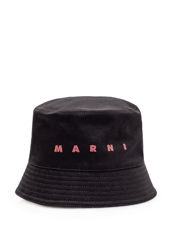 Logo Embroidered Cotton Bucket Hat