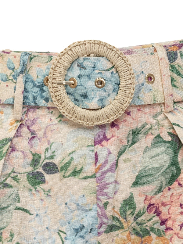 Halliday Flower Linen Shorts