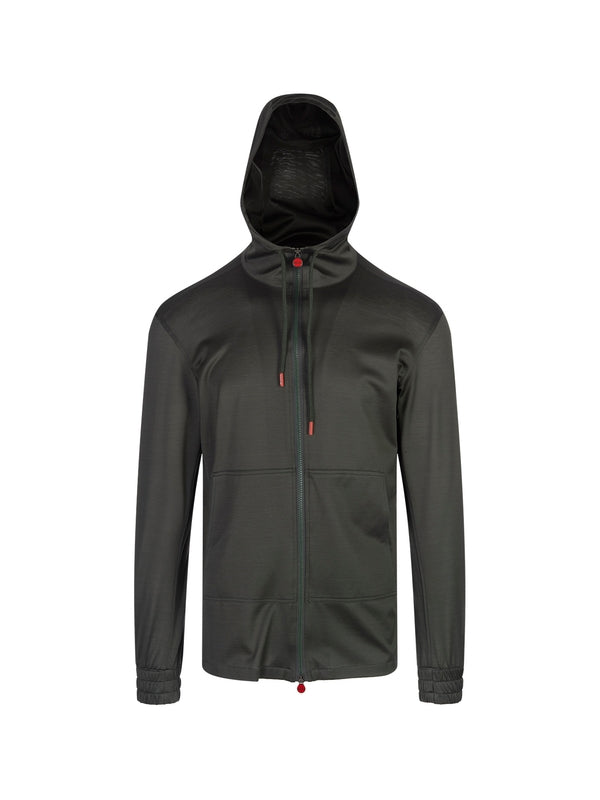 Drawstring Logo Hood Zip-Up Jacket