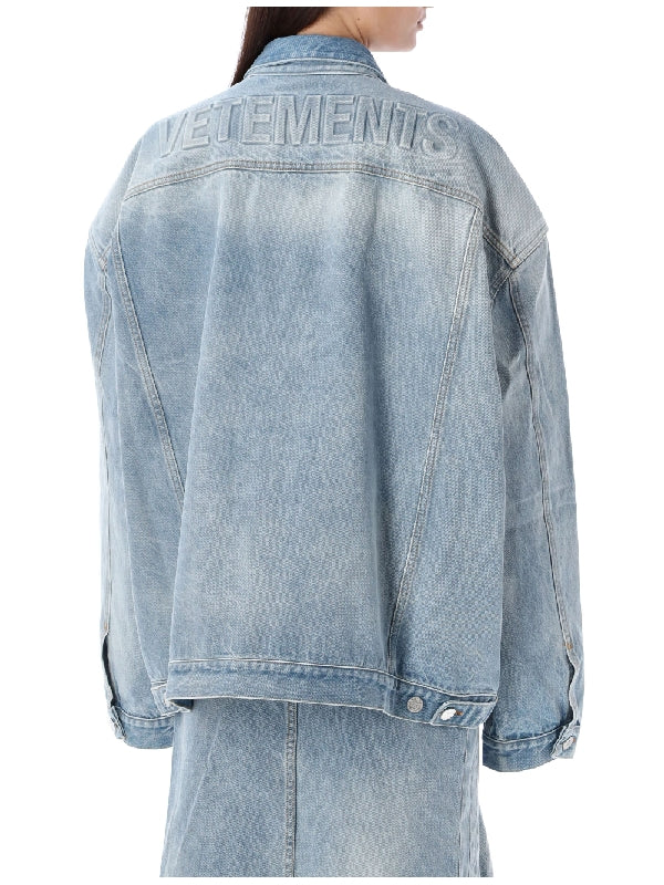 Embossed Logo Detail Denim Jacket