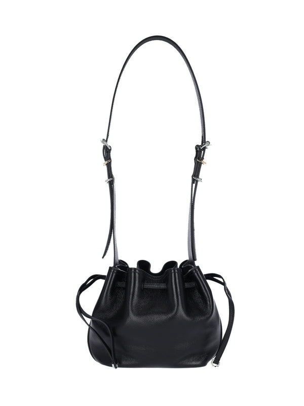 Pumpkin Logo Leather Bucket Bag