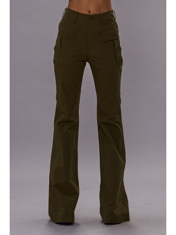 Cargo Pocket Flare Pants