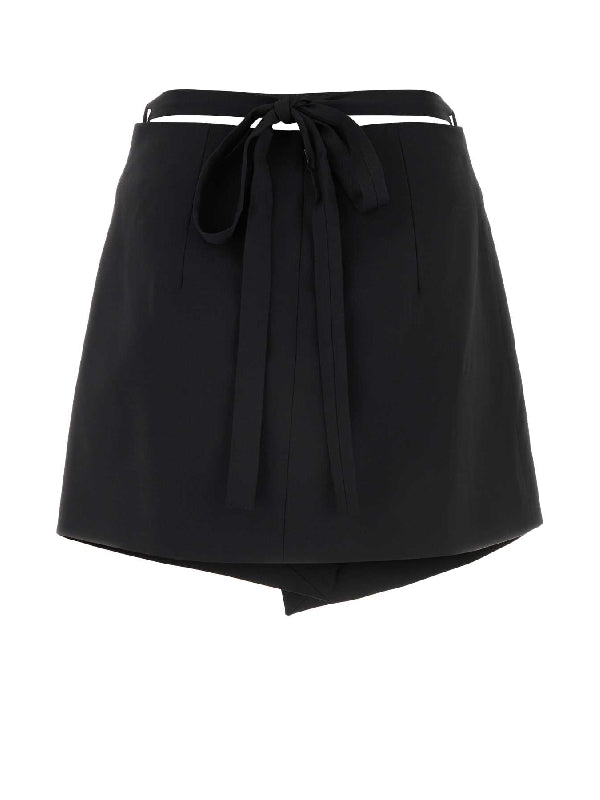 Waist Strap Wool Wrap Dress