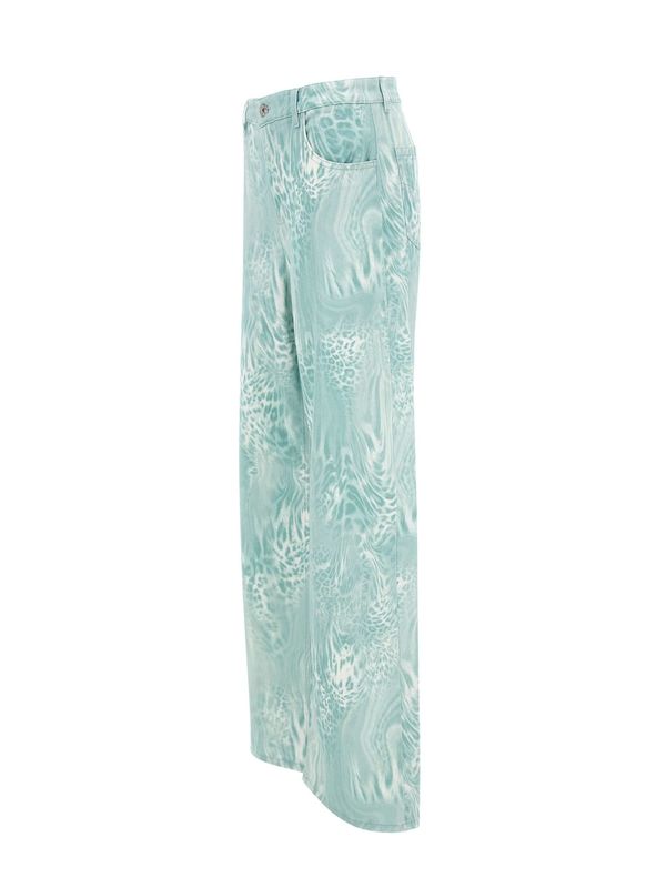 Leopard Printing Denim Pants