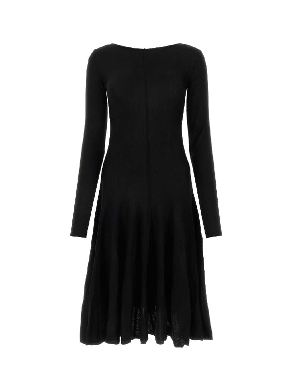 Backless Flare Wool Dress