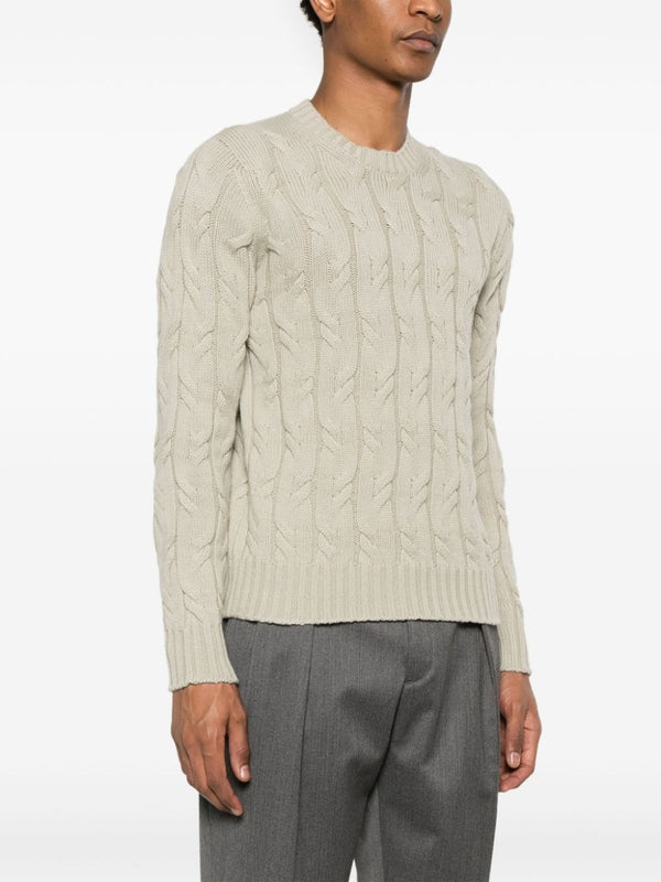 Beige Cable Cashmere Knit