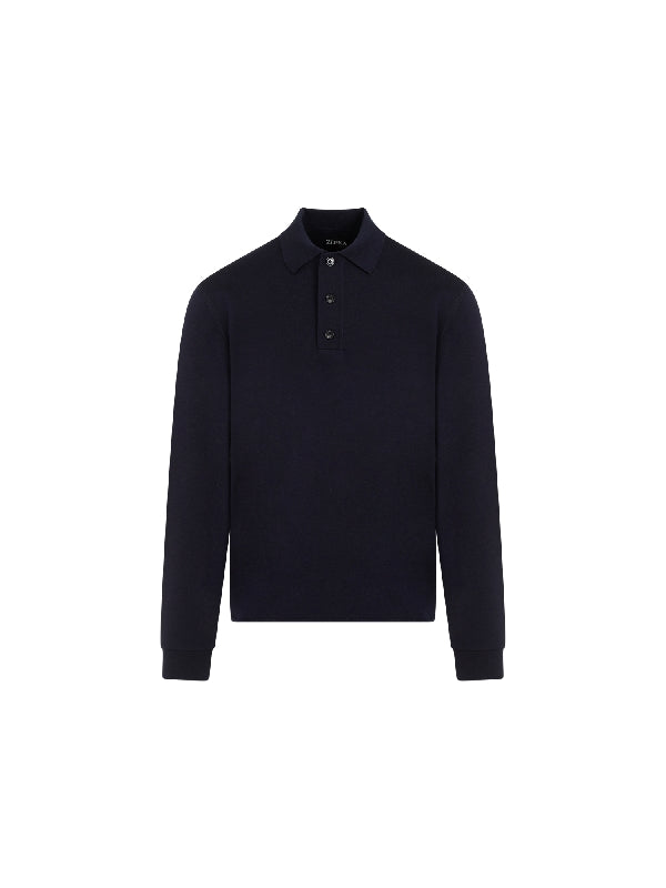 Wool Blend Polo Knit