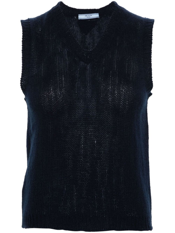 V-Neck Cashmere Knit Vest