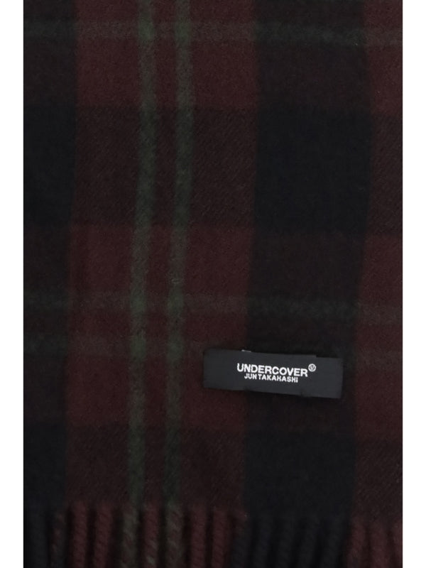 Undercover Burgundy Checked Wool Mufflers