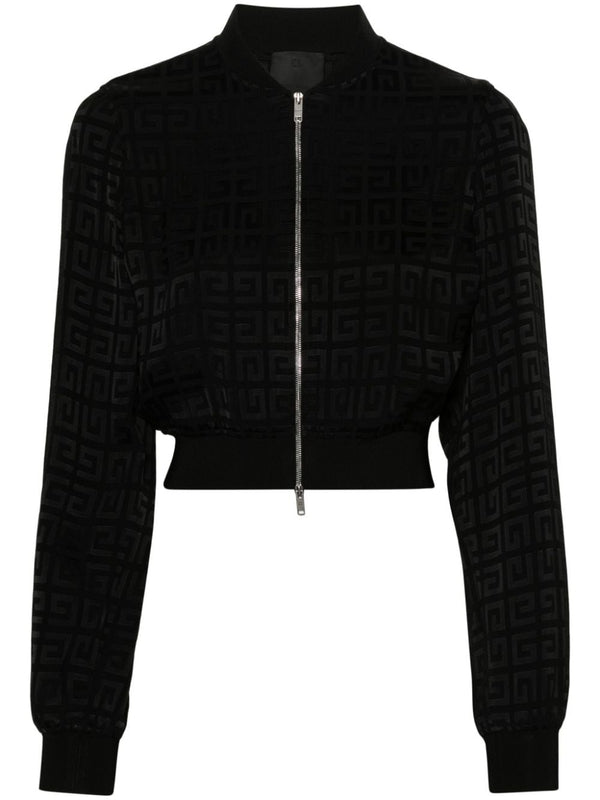 4g Jacquard Cropped Bomber
  Jacket