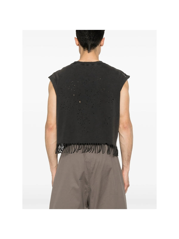 MOTHTECH Cropped Fringe Sleeveless Top