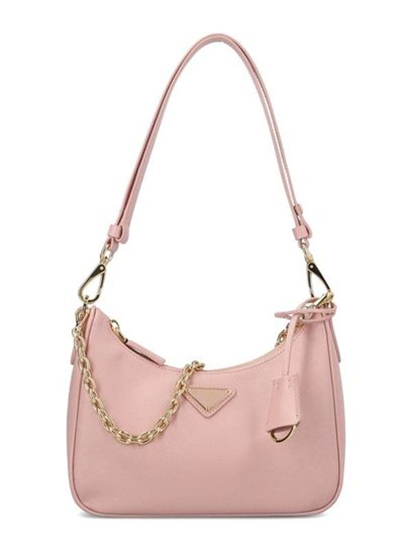 Triangle Logo Saffiano Leather Mini
  Shoulder Bag