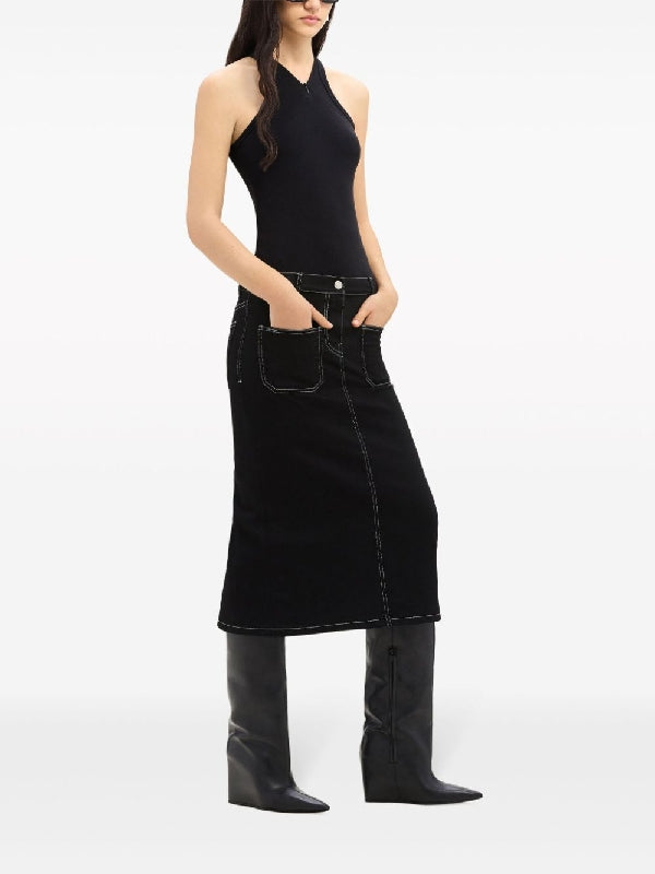 Logo Embroidery Ribbed Tank Top