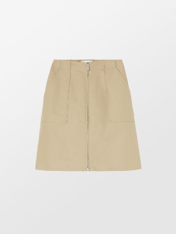 Zipper Detail Worker Skirt