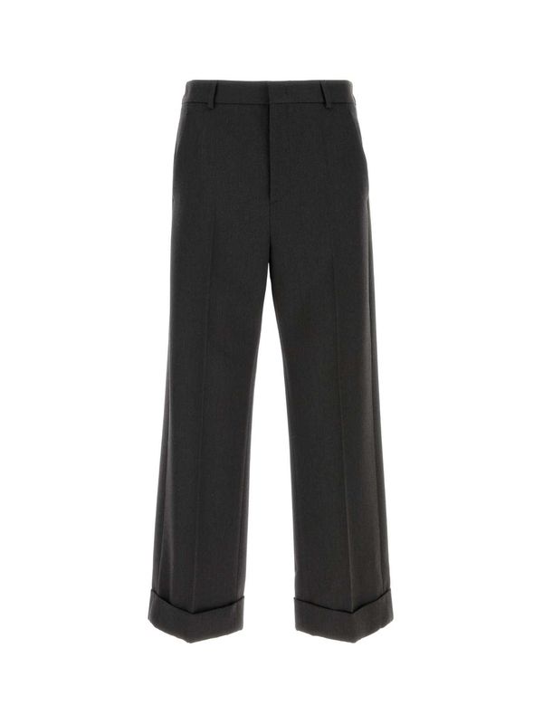 High-Waisted Wool Tailored Pants