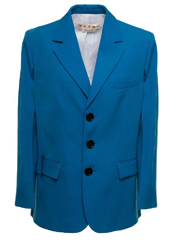 Blue Wool Single Jacket