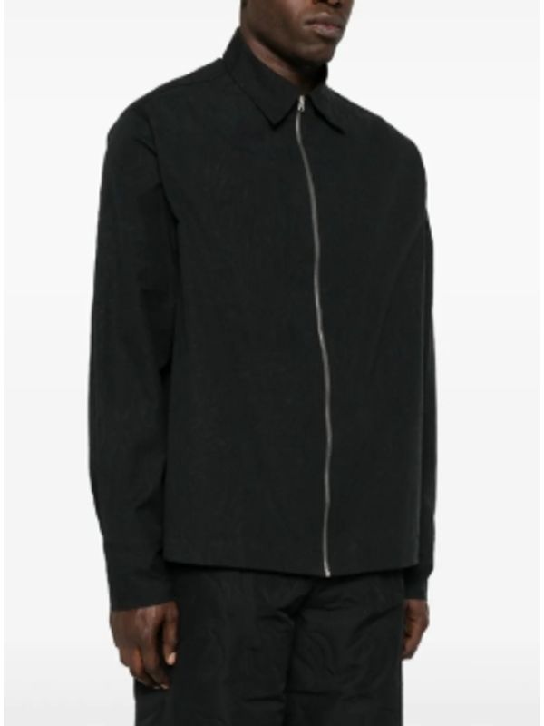 Tonal Pattern Jacquard Cotton Zip Up Jacket