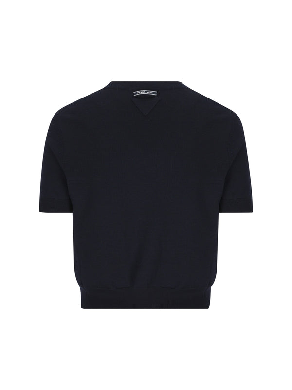 Back Logo Label Wool Knit