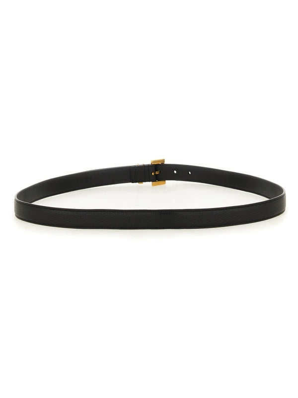 Monogram Detail Leather Belt