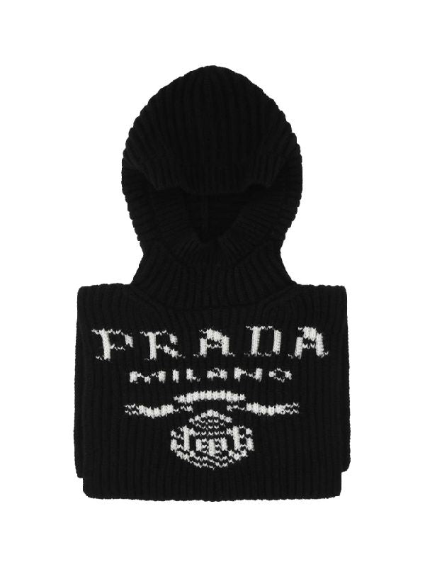 Jacquard Logo Cashmere Balaclava