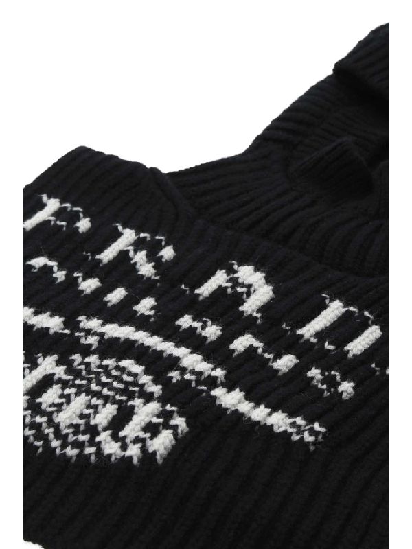 Jacquard Logo Cashmere Balaclava