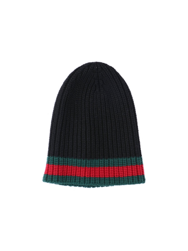 Web Wool Ribbed Beanie