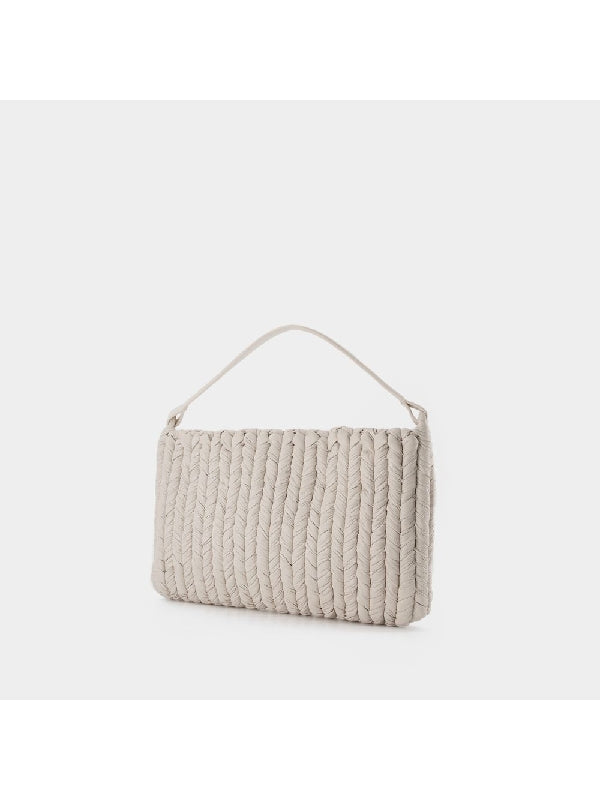 Vegan Leather Knit The Square Tote
  Shoulder Bag