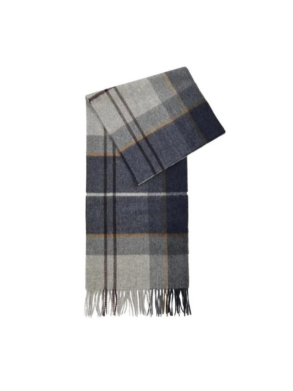 Barbour Grey Checked Wool Mufflers