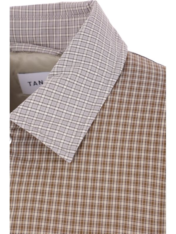 Colorblock Check Cotton Shirt