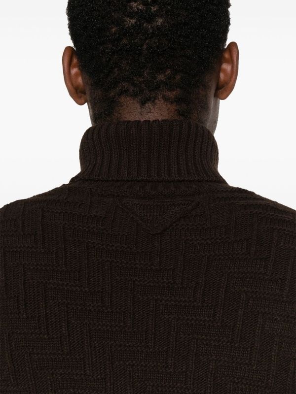 Wool Cashmere High Neck Knit