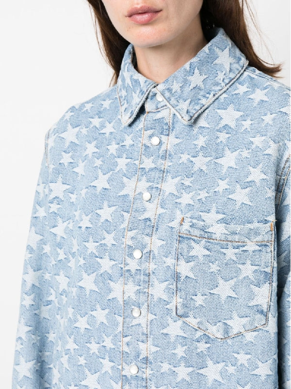 Star Jacquard Denim Shirt